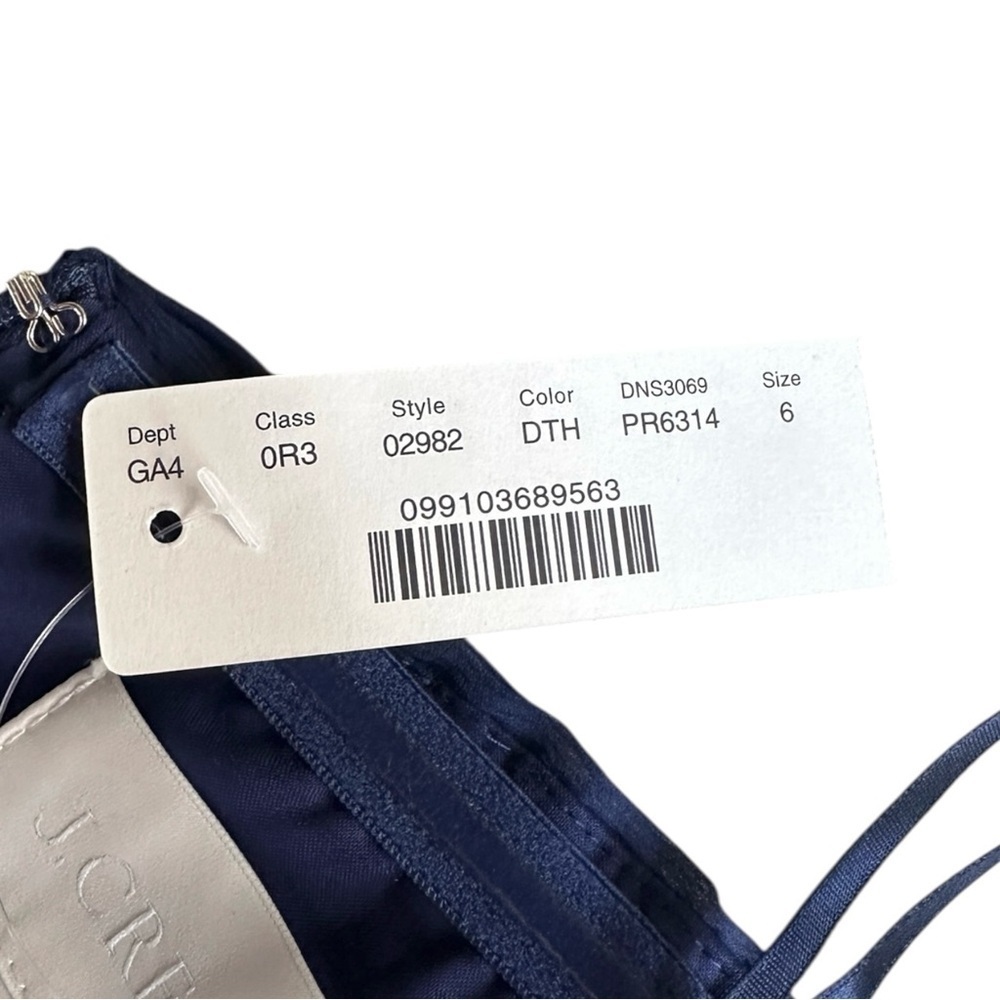 J.Crew Selma Strapless Silk Taffeta Dress Navy Blue 6 Cocktail Bridesmaid NWT - Picture 9 of 12